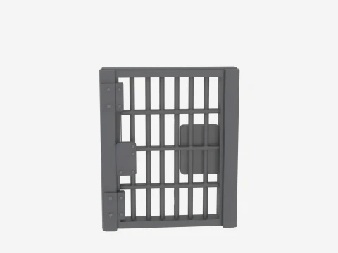 Professional 3D Bank Vault Security Gate Model Four Views 3D Model