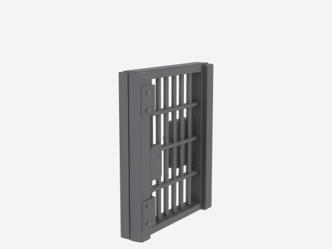 Professional 3D Bank Vault Security Gate Model Four Views 3D Model