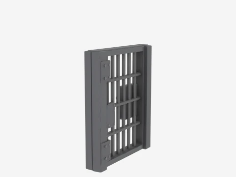 Professional 3D Bank Vault Security Gate Model Four Views 3D Model