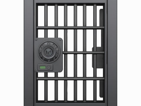 专业3D银行金库安全门模型四视图 3D 模型