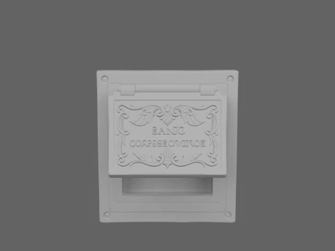 Decorative Brass Bank Mail Slot 3D Flap Collection Box 3D Model