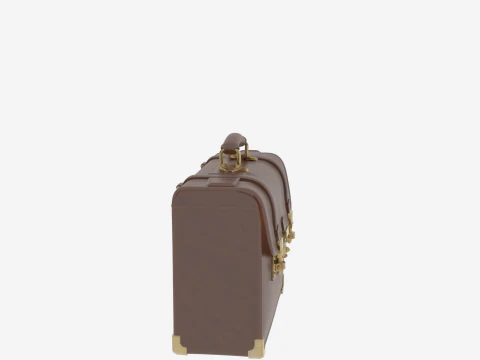 Sturdy 3D Banker Case featuring Lock Mechanisms Leather 3D Model