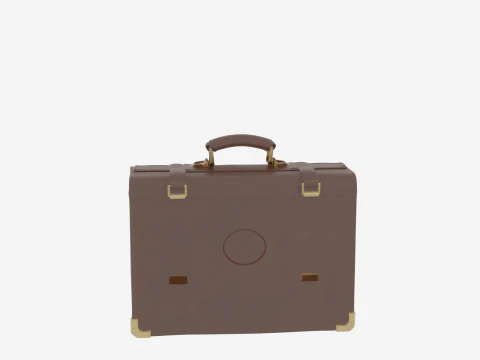 Sturdy 3D Banker Case featuring Lock Mechanisms Leather 3D Model