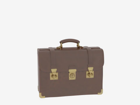 Sturdy 3D Banker Case featuring Lock Mechanisms Leather 3D Model