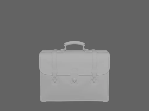 Sturdy 3D Banker Case featuring Lock Mechanisms Leather 3D Model