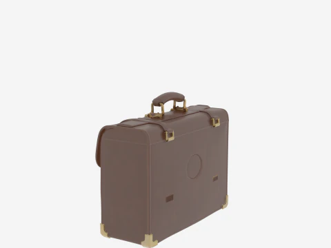 Sturdy 3D Banker Case featuring Lock Mechanisms Leather 3D Model