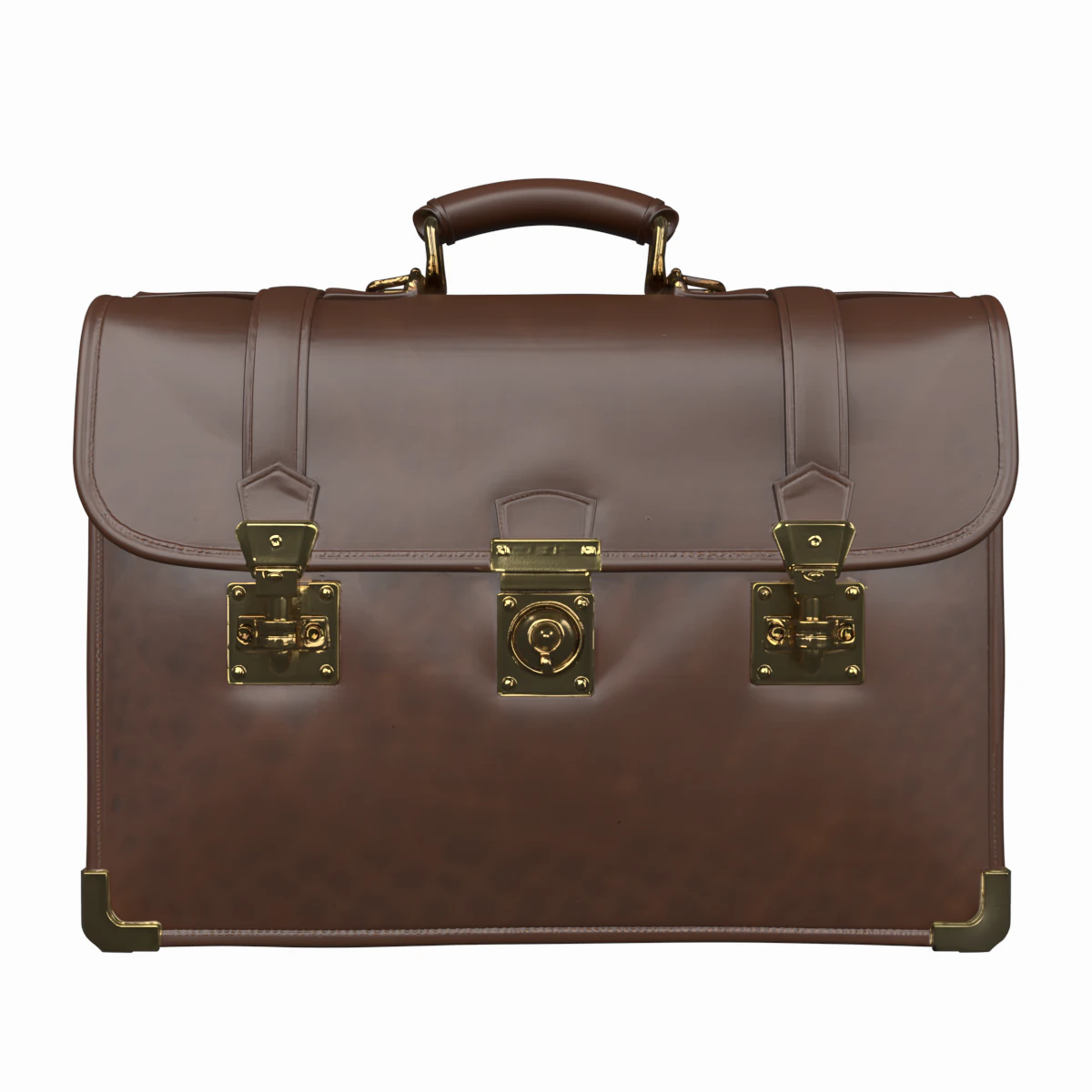 Sturdy 3D Banker Case featuring Lock Mechanisms Leather 3D Model .c4d .max .obj .3ds .fbx .stl .blend 