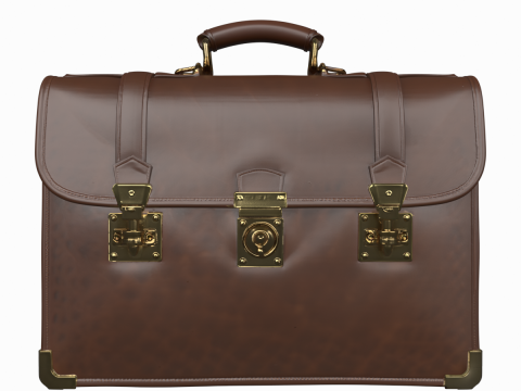 坚固的 3D 银行家保护套，配有锁定机制皮革 3D 模型