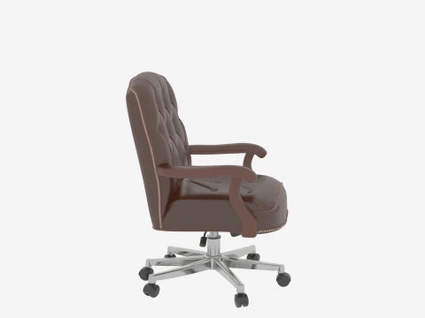 Vintage of Tufted Leather Banker Executive Chair 3D Model