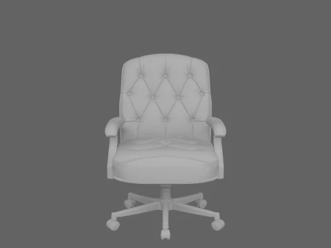 Vintage of Tufted Leather Banker Executive Chair 3D Model