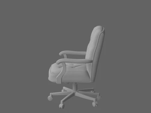Vintage of Tufted Leather Banker Executive Chair 3D Model