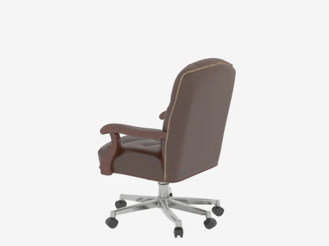 Vintage of Tufted Leather Banker Executive Chair 3D Model
