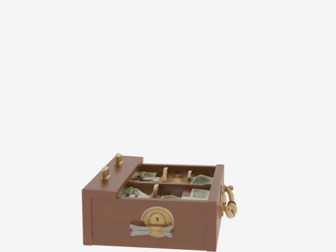 3D Professional Bank Teller Drawer Cash Storage and Lock 3D Model