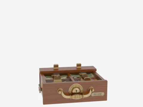 3D Professional Bank Teller Drawer Cash Storage and Lock 3D Model