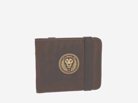 Business Leather Folder 3D Elastic Closure Card Slots Embossed 3D Model