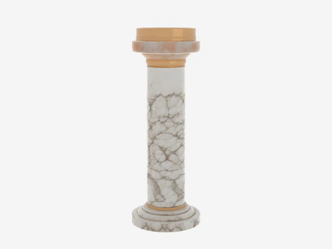 Stunning Art Deco Marble Ashtray Stand Brass Elements 3D Model