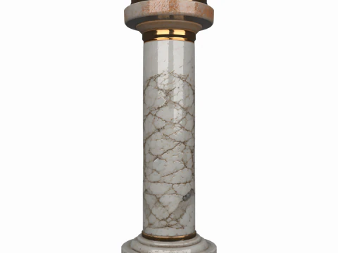 Elemen Kuningan Berdiri Asbak Marmer Art Deco yang Menakjubkan Model 3D