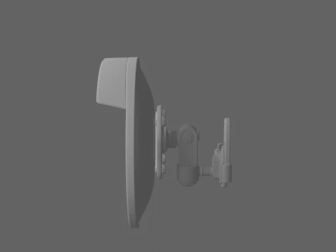 Detailed 3D of Bank Security Convex Mirror Adjustable Bracket 3D Model