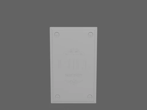 Exquisite 3D Brass Bank Door Push Plate Polished Finish 3D Model