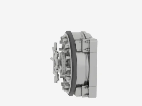 Cinematic 3D of Heavy-Duty Bank Vault Door Precision Locking 3D Model
