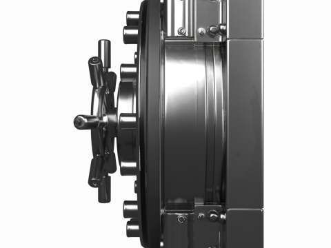 Cinematic 3D of Heavy-Duty Bank Vault Door Precision Locking 3D Model