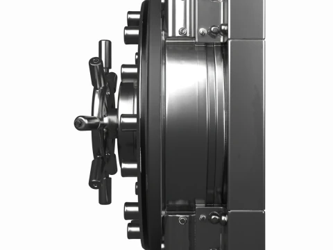 3D cinematogr&aacute;fico de travamento de precis&atilde;o de porta de cofre de banco para servi&ccedil;os pesados Modelo 3D