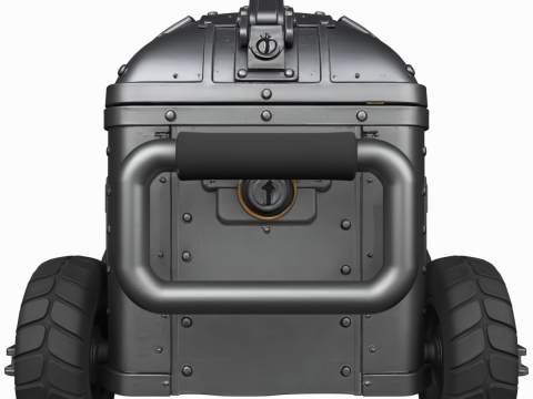 3D of Heavy-Duty Bank Security Cart Compartmentalized Interior 3D Model