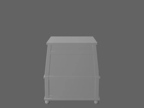 Wooden floor-standing newspaper holder brass accents and magazine 3D Model