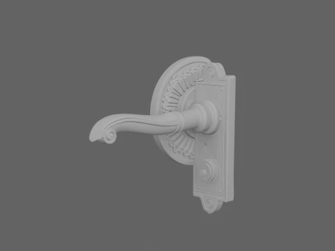 Elegant Brass Bank Door Handle 3D Lever and Security Features 3D Model