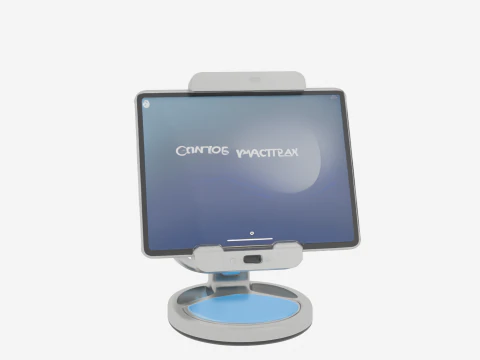Modern 3D Banking Tablet Stand Adjustable Angle Charging Port 3D Model