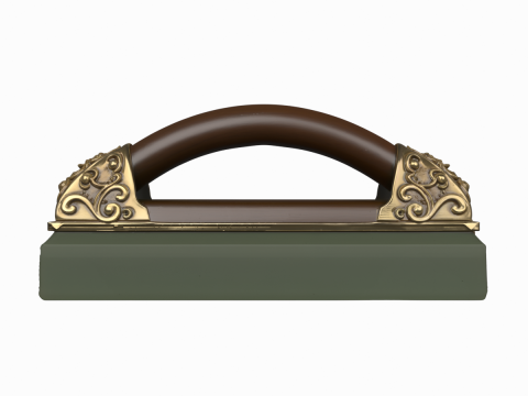 빈티지 잉크 흡착지 3D 황동 액센트 및 나무 로커 손잡이 3D 모델