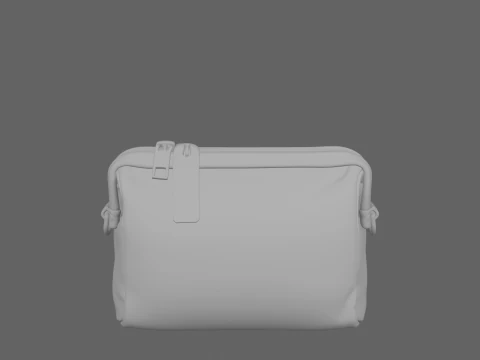 3D Premium Secure Leather Cash Transport Banking Deposit Bag 3D Model