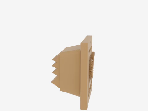 3D Brass Bank Vault Air Vent Adjustable Louvers and Security Mesh 3D Model
