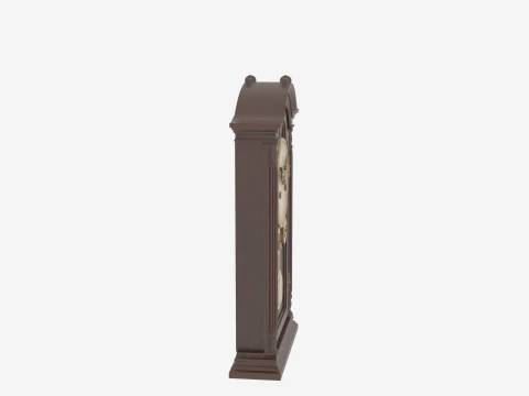 3D Grandfather Clock Complete Brass Pendulum Moon Phase Dial 3D Model