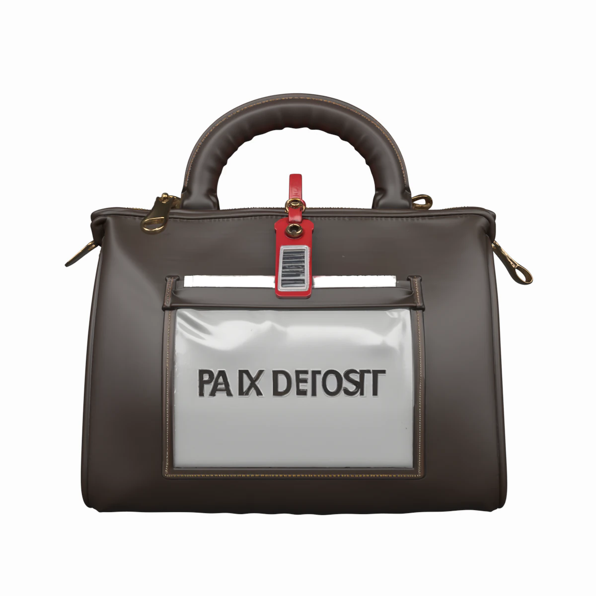 3D Leather Bank Deposit Bag Tamper-Evident Security Features 3D Model .c4d .max .obj .3ds .fbx .stl .blend