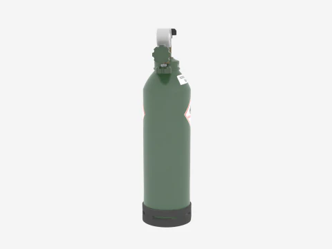 Professional 3D Medical Oxygen Tank with Pressure Gauge and Valve System 3D Model