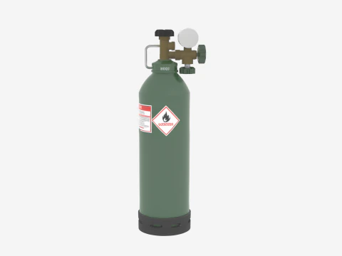 Professional 3D Medical Oxygen Tank with Pressure Gauge and Valve System 3D Model