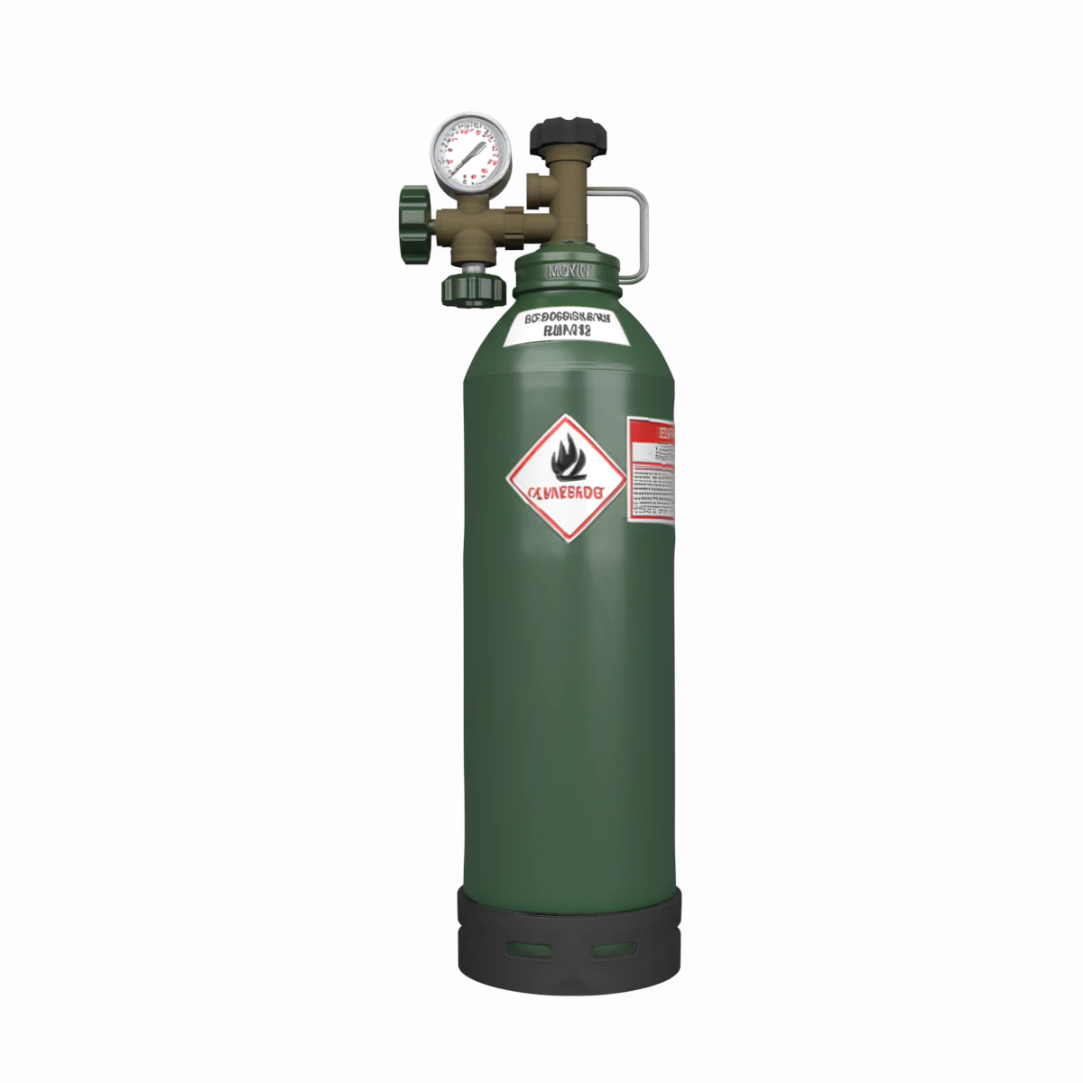 Professional 3D Medical Oxygen Tank with Pressure Gauge and Valve System 3D Model .c4d .max .obj .3ds .fbx .stl .blend 