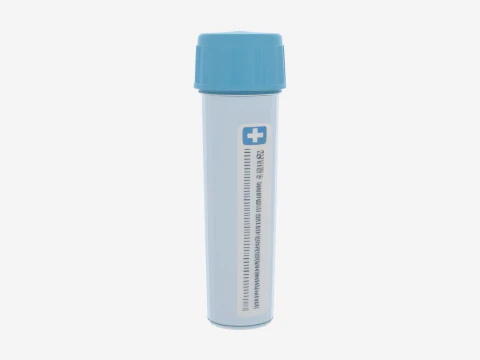 Professional Translucent of Medical Specimen Collection Container with Screw Lid 3D Model