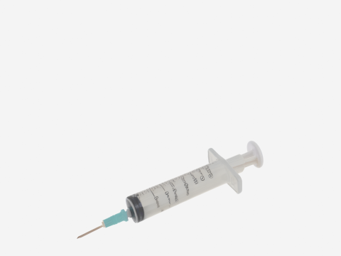 Modelo 3D aut&ecirc;ntico de seringa m&eacute;dica est&eacute;ril com Luer Lock e medi&ccedil;&otilde;es precisas Modelo 3D