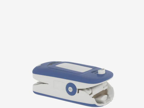 Dijital G&ouml;stergeli ve Klipsli Mekanizmalı Parmak Nabız Oksimetresinin Detayı 3D Model