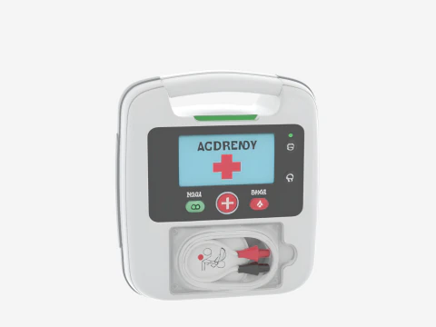 Professional 3D Render of Life-Saving Automated Defibrillator with Emergency Medical Features 3D Model