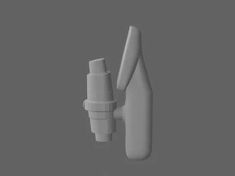 Detailed 3D Spirometer with Flow Sensor and LCD Screen 3D Model