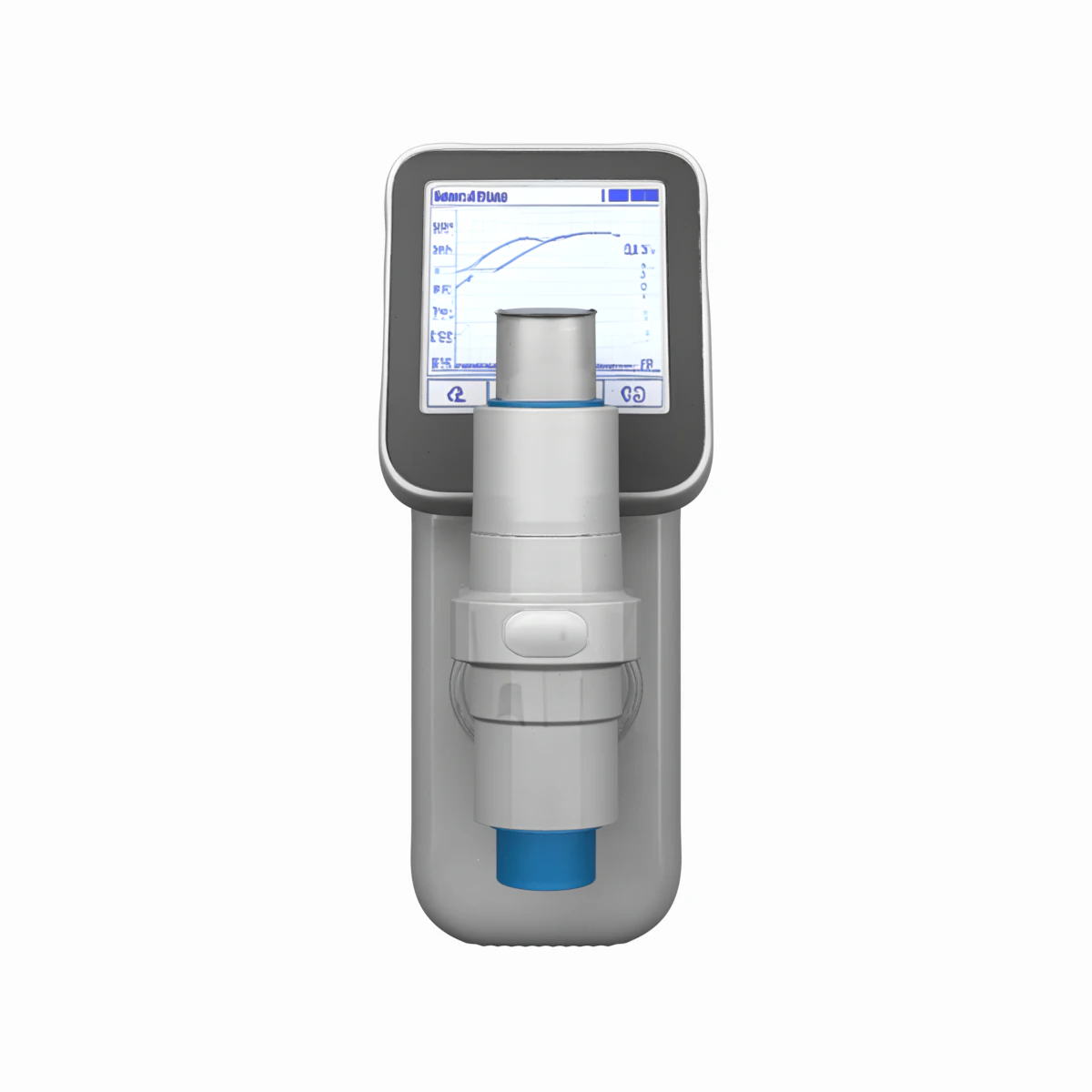Detailed 3D Spirometer with Flow Sensor and LCD Screen 3D Model .c4d .max .obj .3ds .fbx .stl .blend 