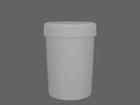 Di tazza per campioni medici traslucida con coperchio a vite e linee di volume graduate Modello 3D