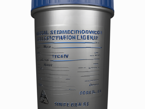 Of Translucent Medical Specimen Cup with Screw Lid and Graduated Volume Lines 3D Model