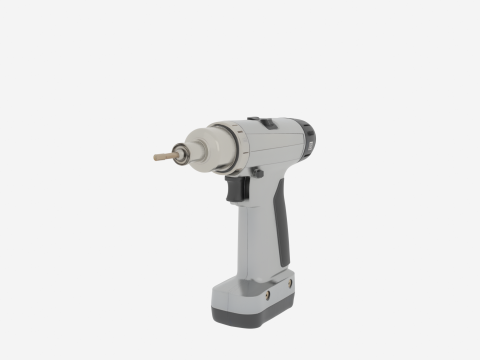 High-Quality Detailed of Orthopedic Surgical Drill with Battery and Chuck 3D Model