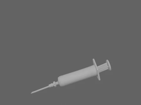 Seringa de irriga&ccedil;&atilde;o m&eacute;dica profissional realista com ponta curva e mecanismo de compress&atilde;o Modelo 3D