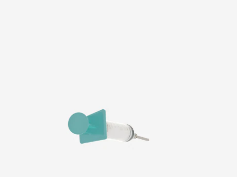 Seringa de irriga&ccedil;&atilde;o m&eacute;dica profissional realista com ponta curva e mecanismo de compress&atilde;o Modelo 3D