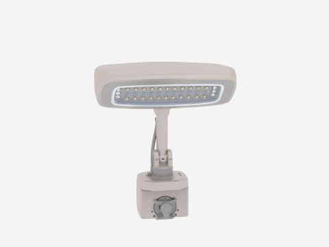 3D Professional Hospital Bedside Lamp with Flexible Articulated Reading Light 3D Model